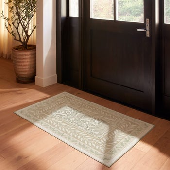 Ruggable pink Laurel flatwoven washable 3x5 rug