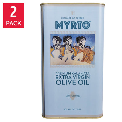 Myrtos Greek extra virgin olive oil 3L tin 2-pack