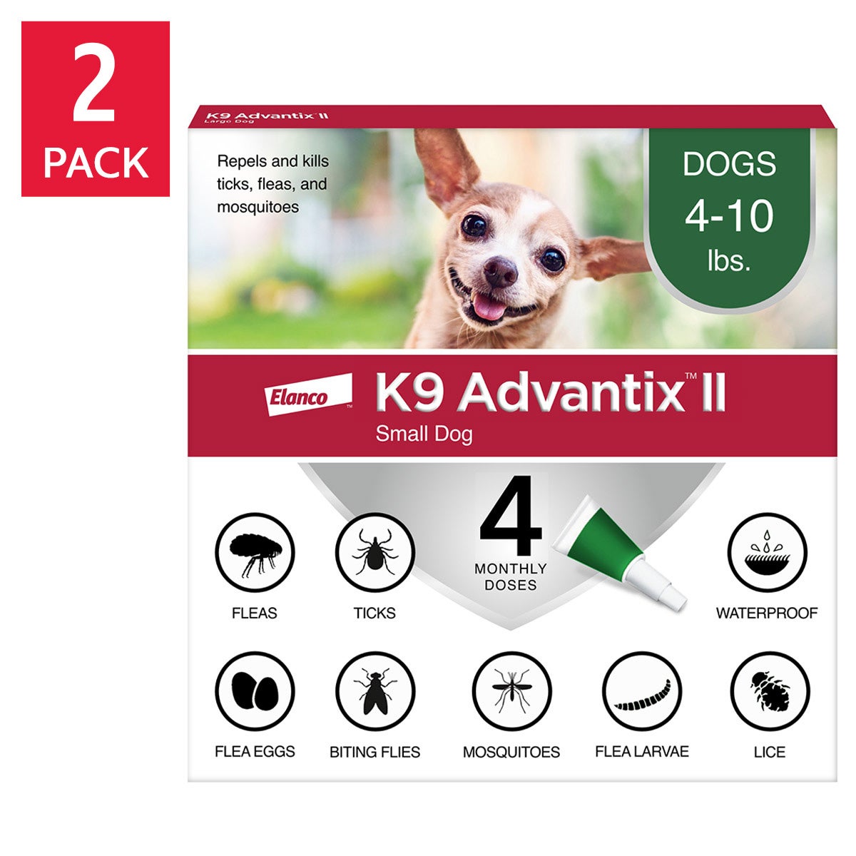K9 Advantix II flea and tick topical treatment for small dogs