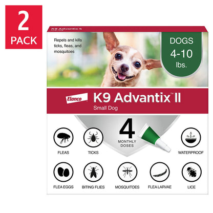 K9 Advantix II flea and tick topical treatment for small dogs