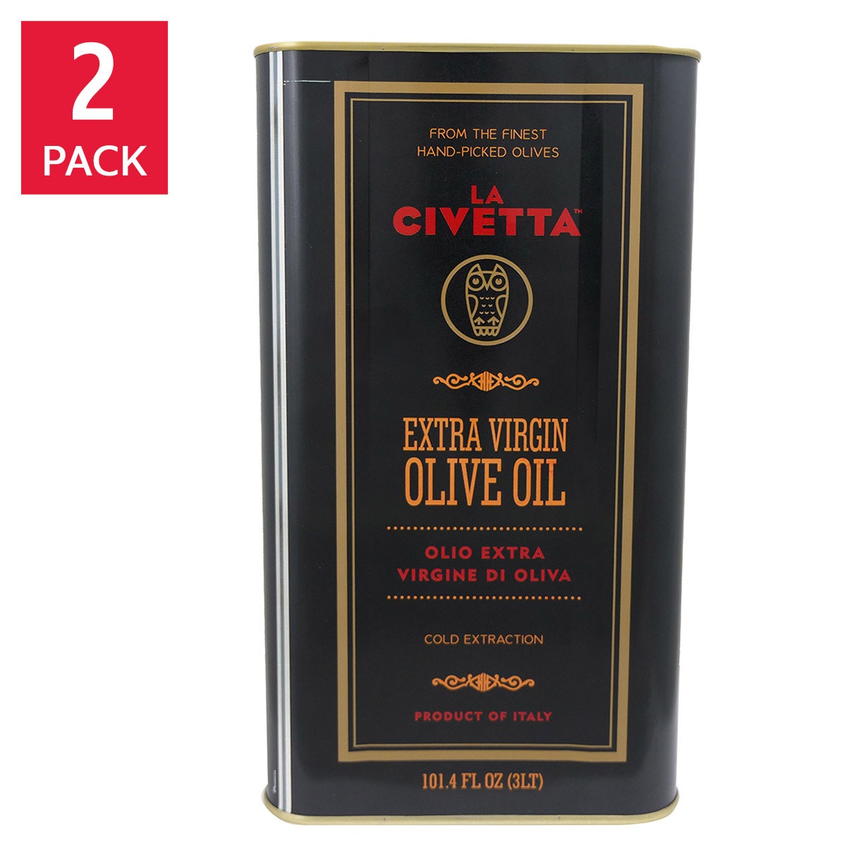 La Civetta Italian extra virgin olive oil 3L tin 2-pack