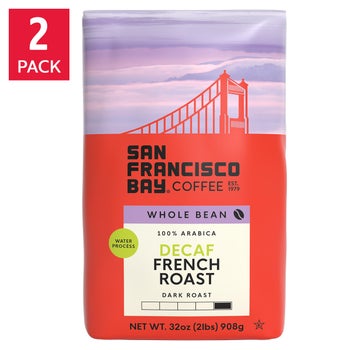 San Francisco Bay Decaf French Roast whole bean coffee 2-pack
