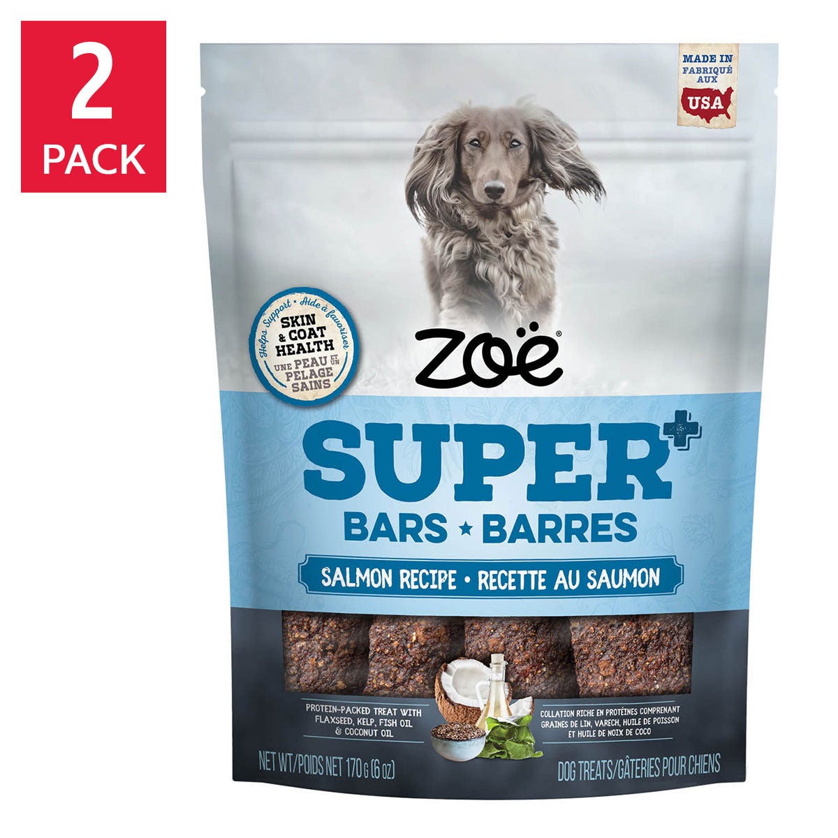 Zoe Super Bars salmon recipe dog treats 2 lb bags