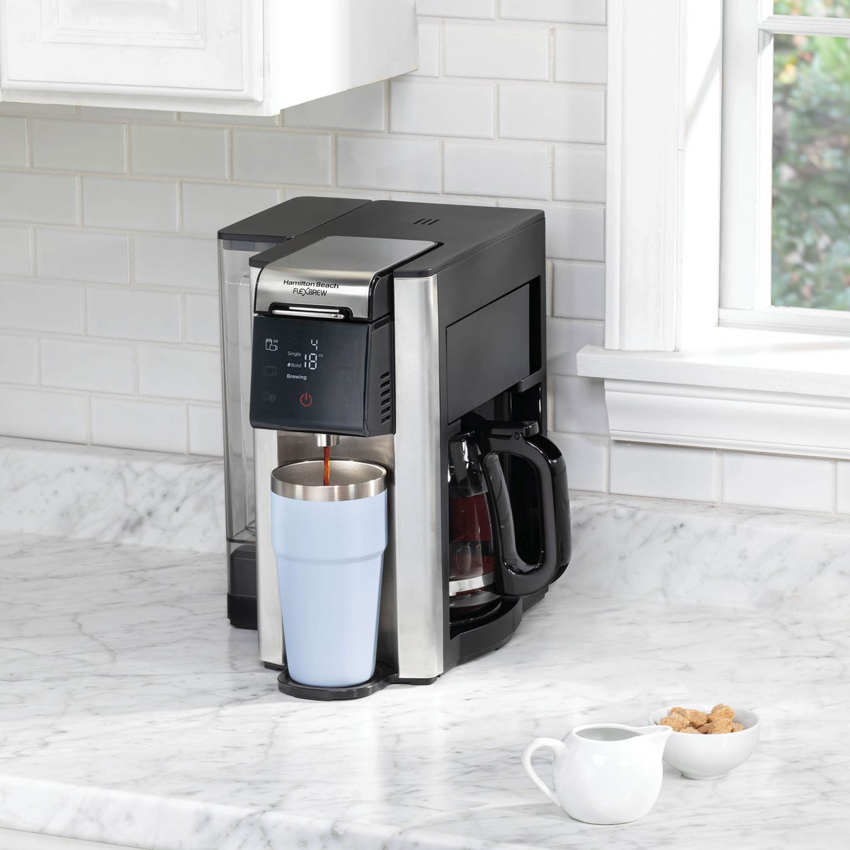 Hamilton Beach FlexBrew side profile kitchen view