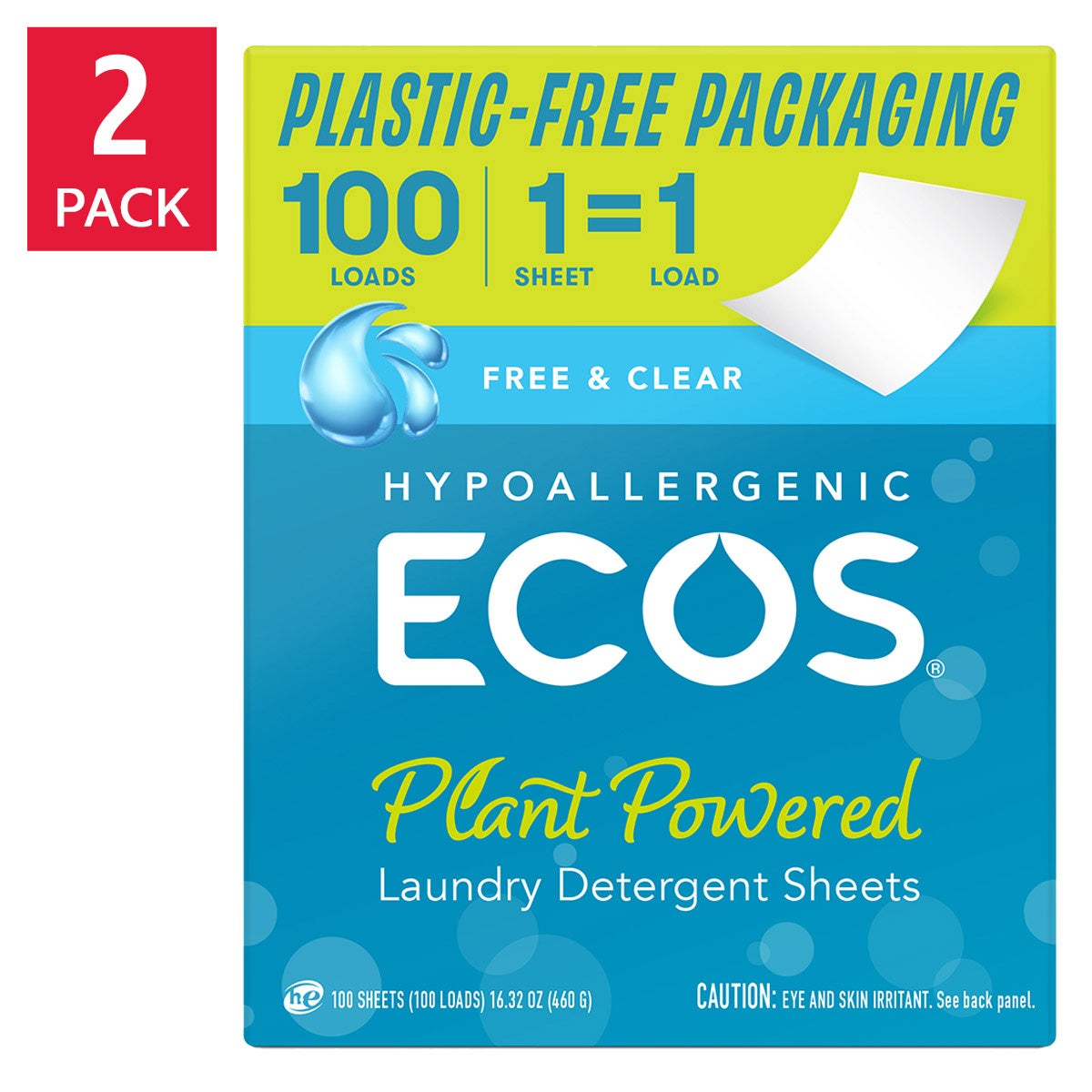 ECOS Free & Clear laundry detergent sheets 200 loads