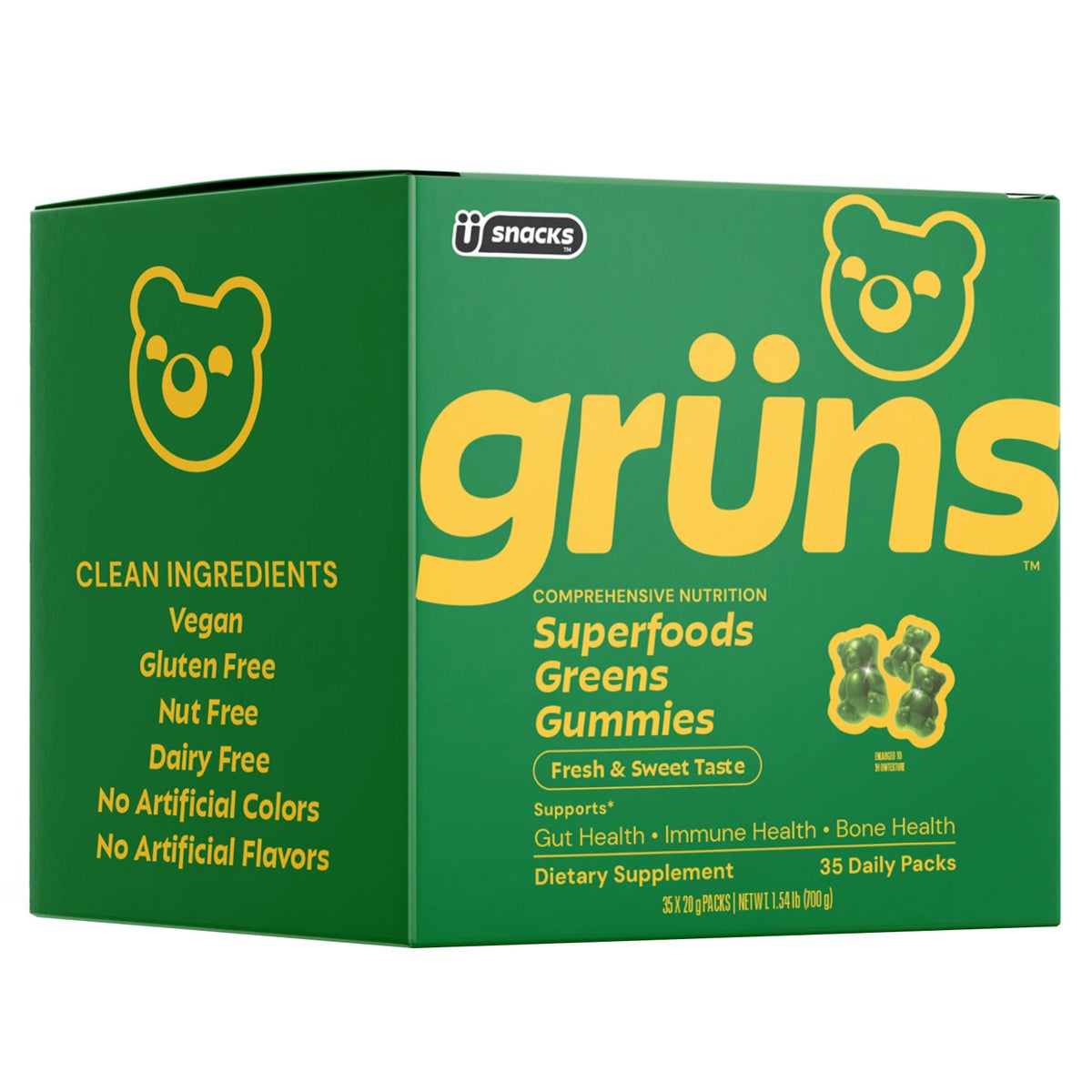 Daily greens gummies with organic ingredients