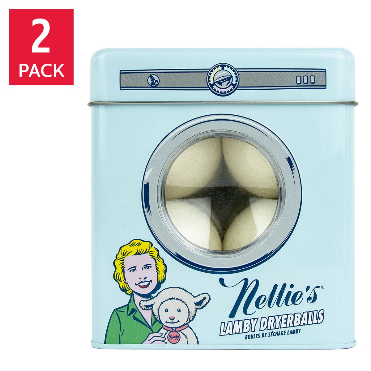 Nellie's Lamby Dryerballs 4-count 2-pack laundry essential