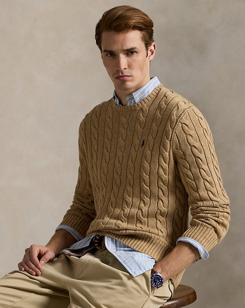 Classic cable-knit sweater in cotton