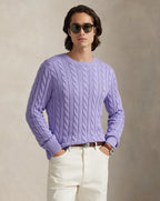 Long sleeve crewneck cotton sweater