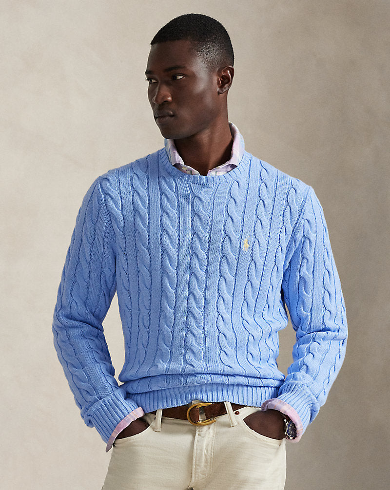 Textured cable-knit pattern on sweater