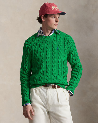 Machine washable cotton cable-knit sweater