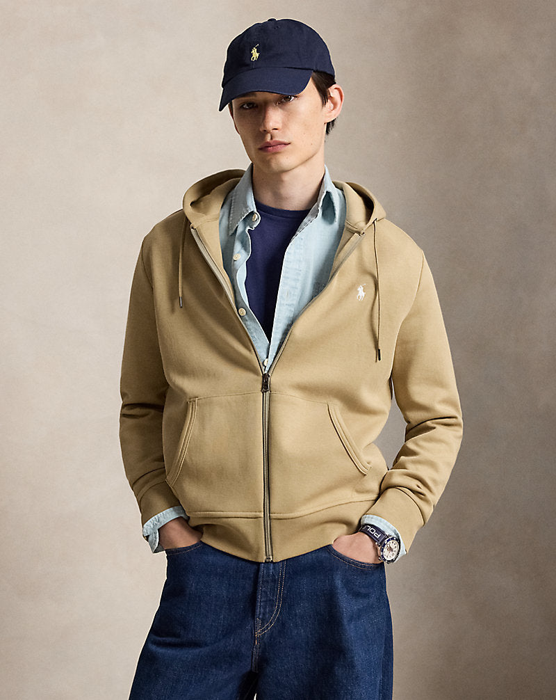 Double-knit hoodie with split kangaroo pocket