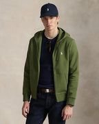 Smooth cotton-blend full-zip hoodie detail