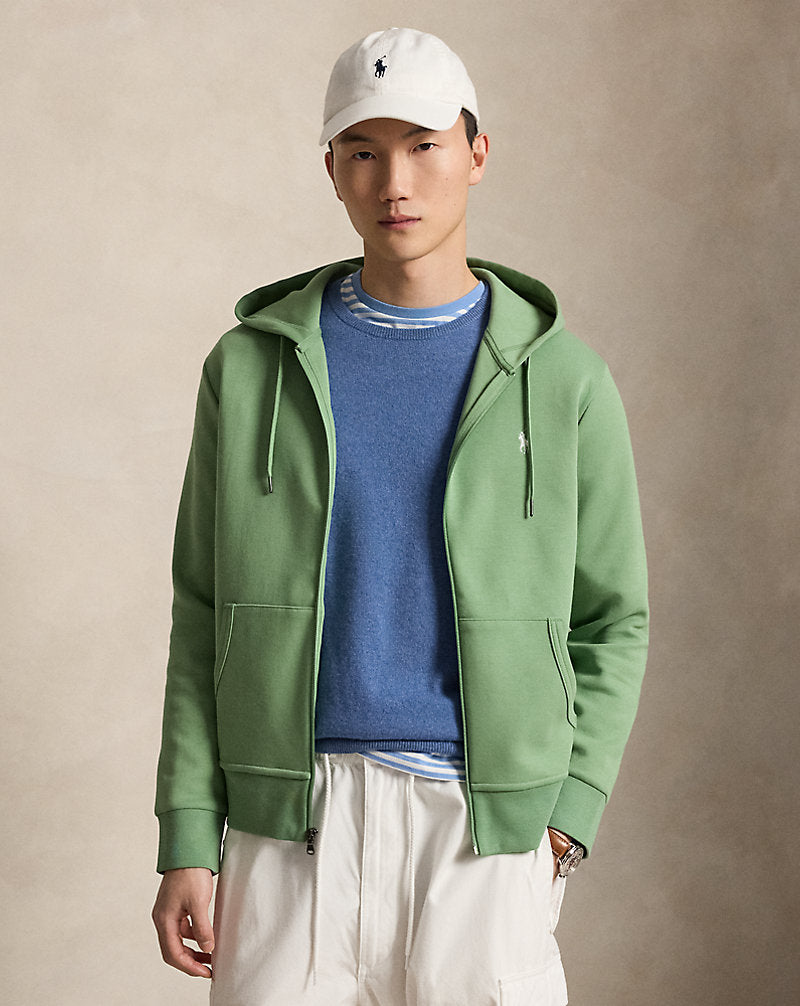 Cotton-blend zip hoodie with long sleeves