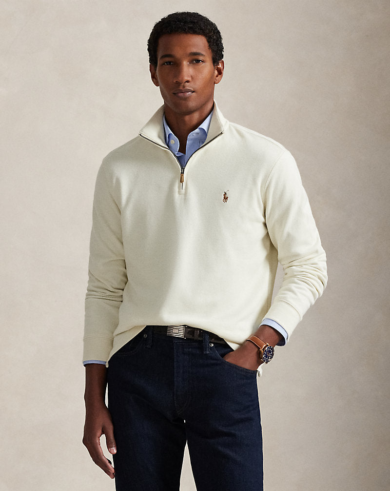 Polo Ralph Lauren peached cotton quarter-zip texture