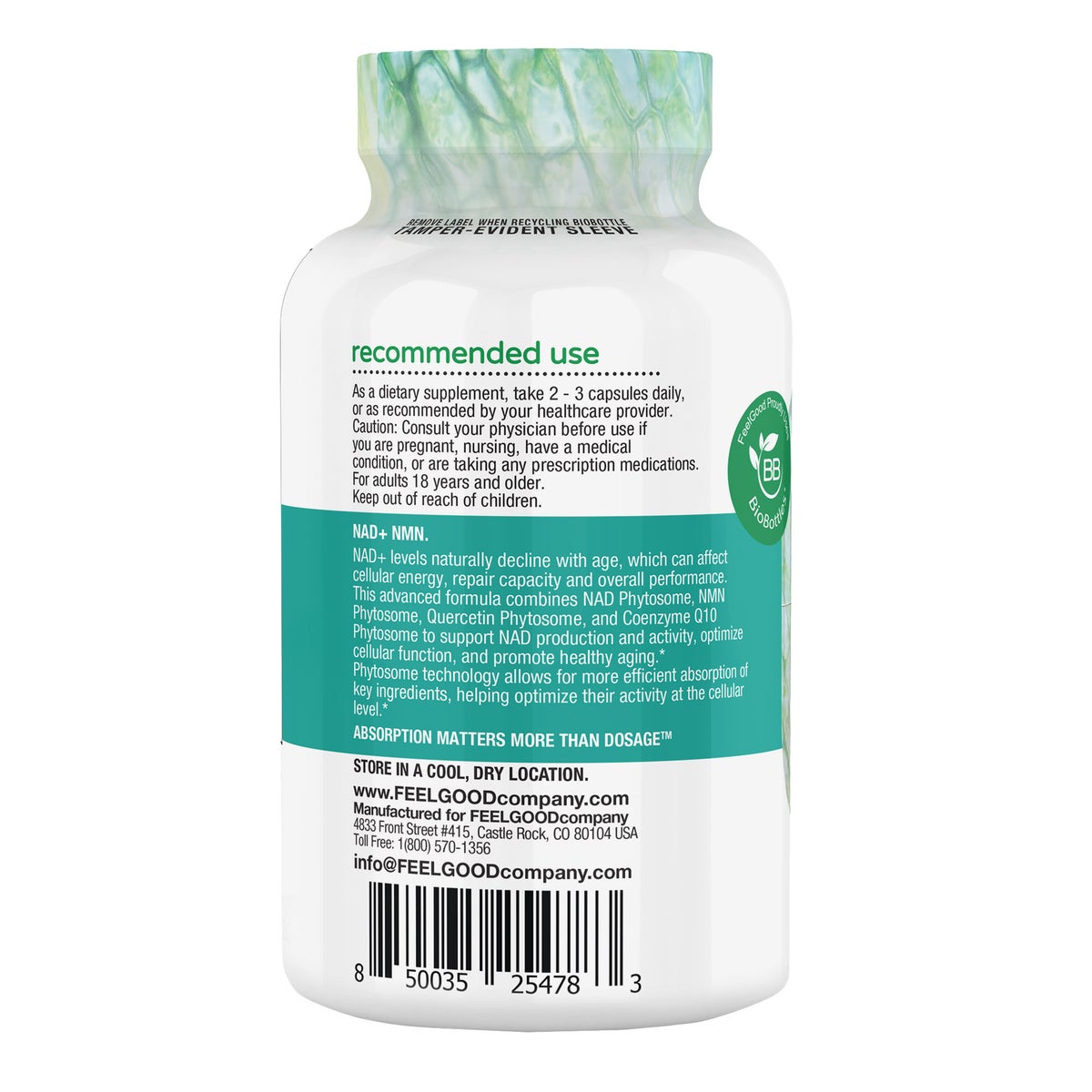 120 count vegan capsule bottle for daily use