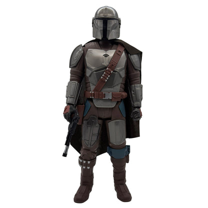 Oversized Mandalorian action figure with poseable arms