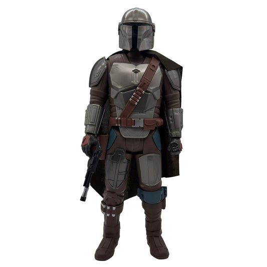 Oversized Mandalorian action figure with poseable arms