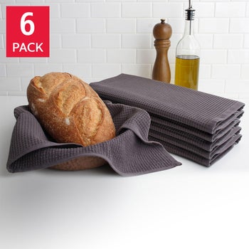 Red Turkish cotton kitchen towels 6-piece set