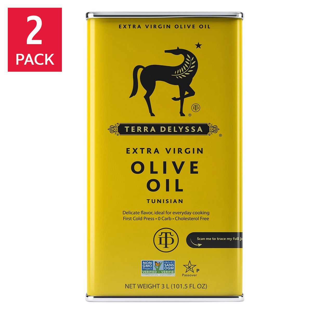 Terra Delyssa extra virgin olive oil 3L tin 2-count