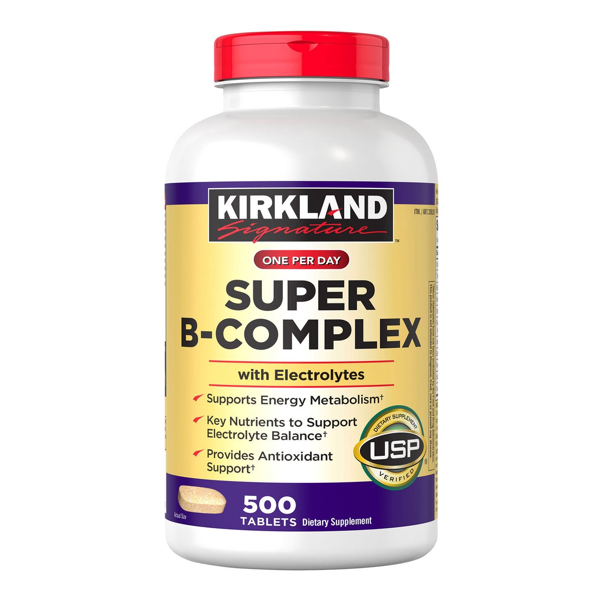 Kirkland Signature Super B-Complex with Electrolytes tablets bottle